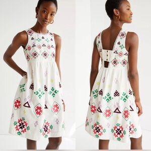 Anthropologie Dolly Embroidered Midi Dress Size Small